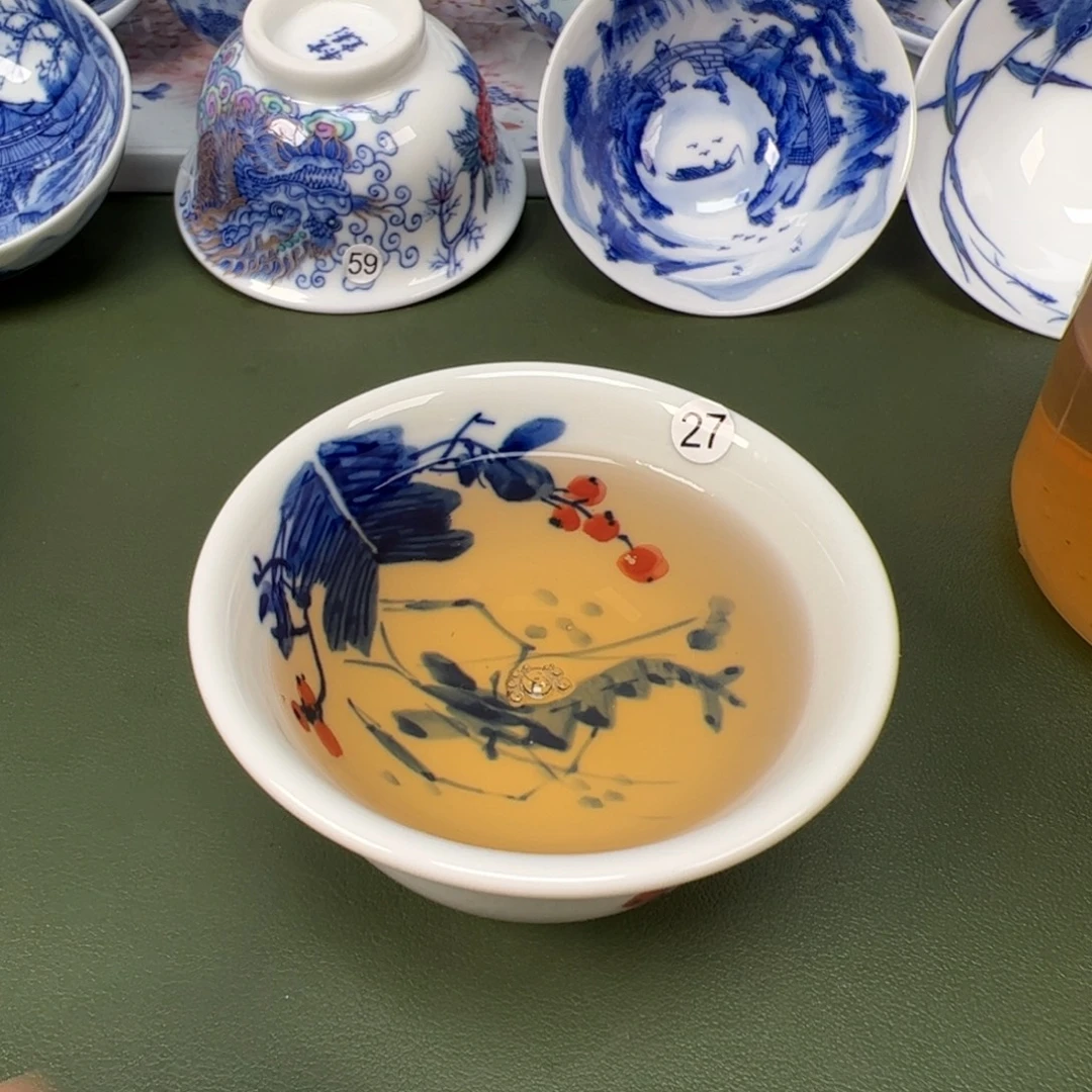 陶瓷景德镇纯手工纯手绘茶具木木27