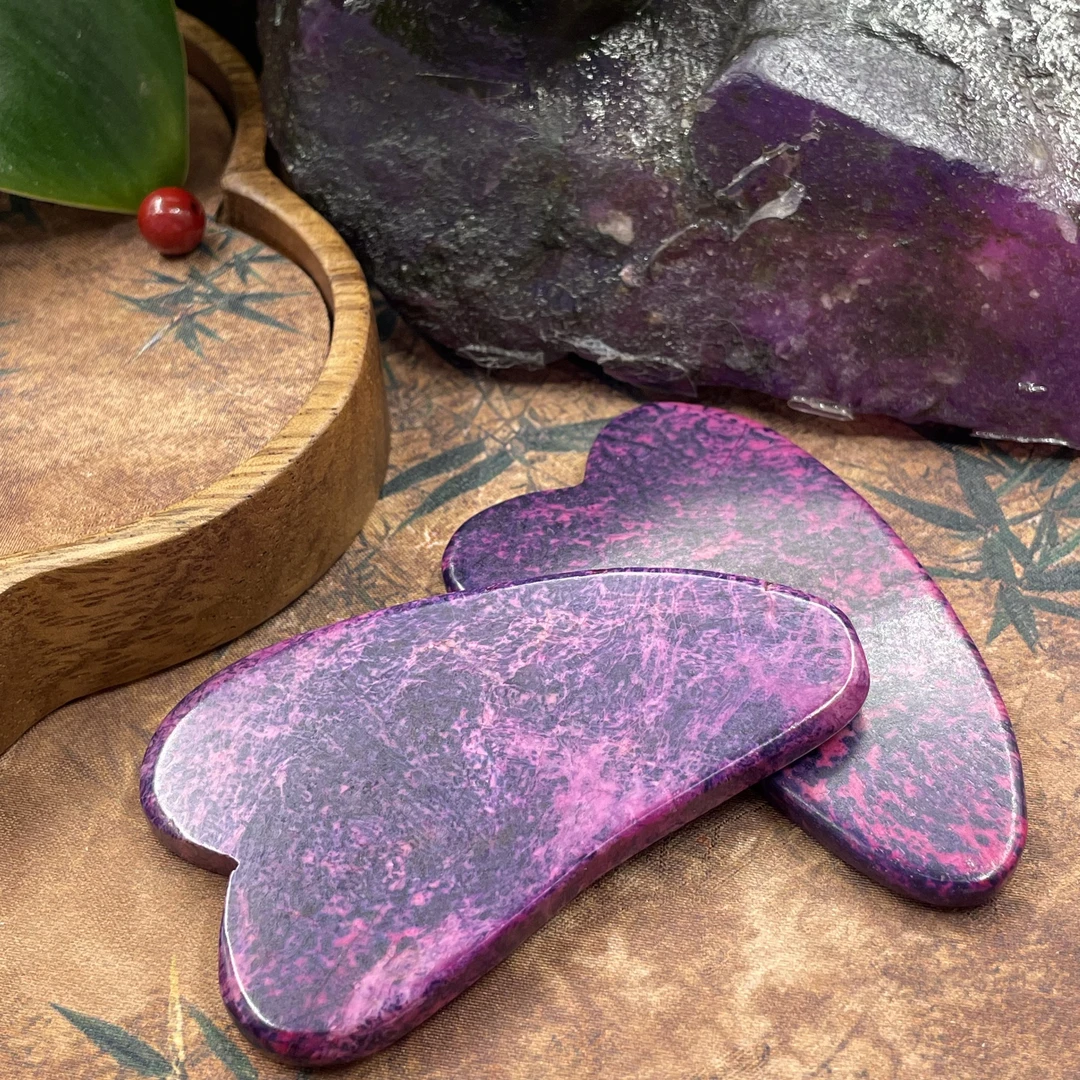 含辰砂工艺品【繁花珠宝甄选】含辰砂工艺品紫舒刮痧板HX167