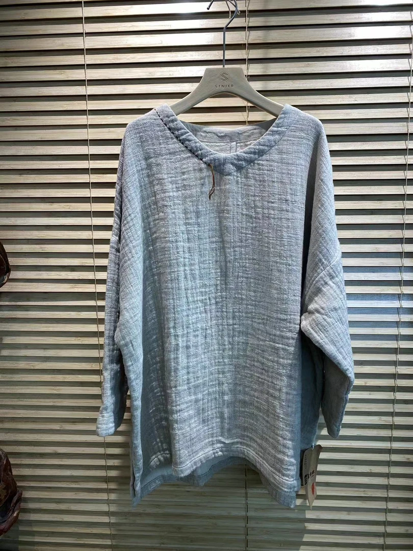 春款亚麻炒色休闲百搭阔腿裤【长92】[套装】