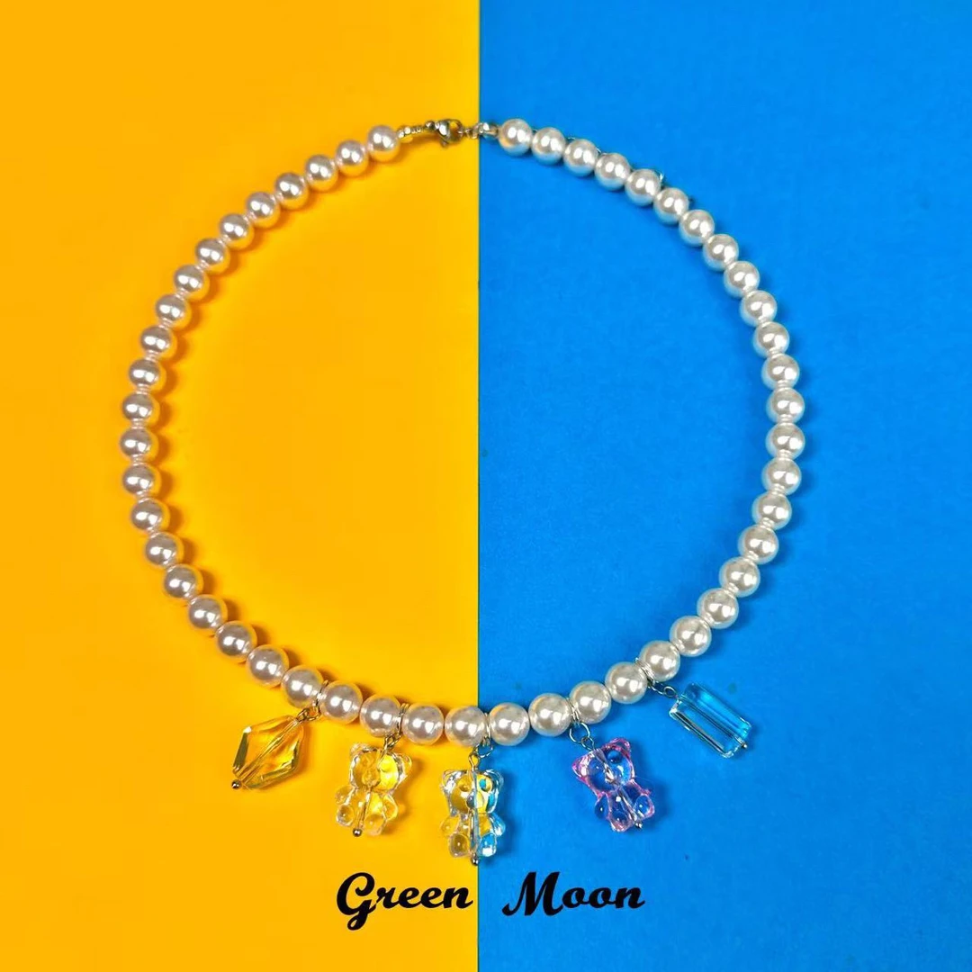 非金属仿珍珠项链 【夜色安宁】甜酷辣妹原创精致优雅项链C268