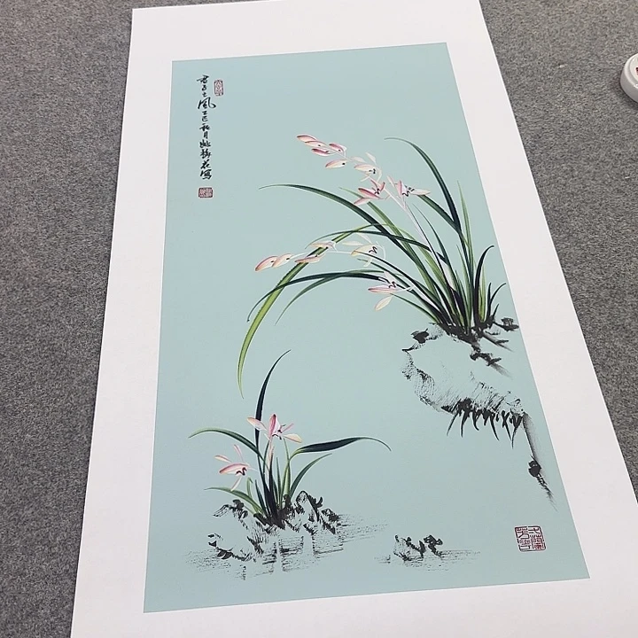 国画国画兰花立体兰花