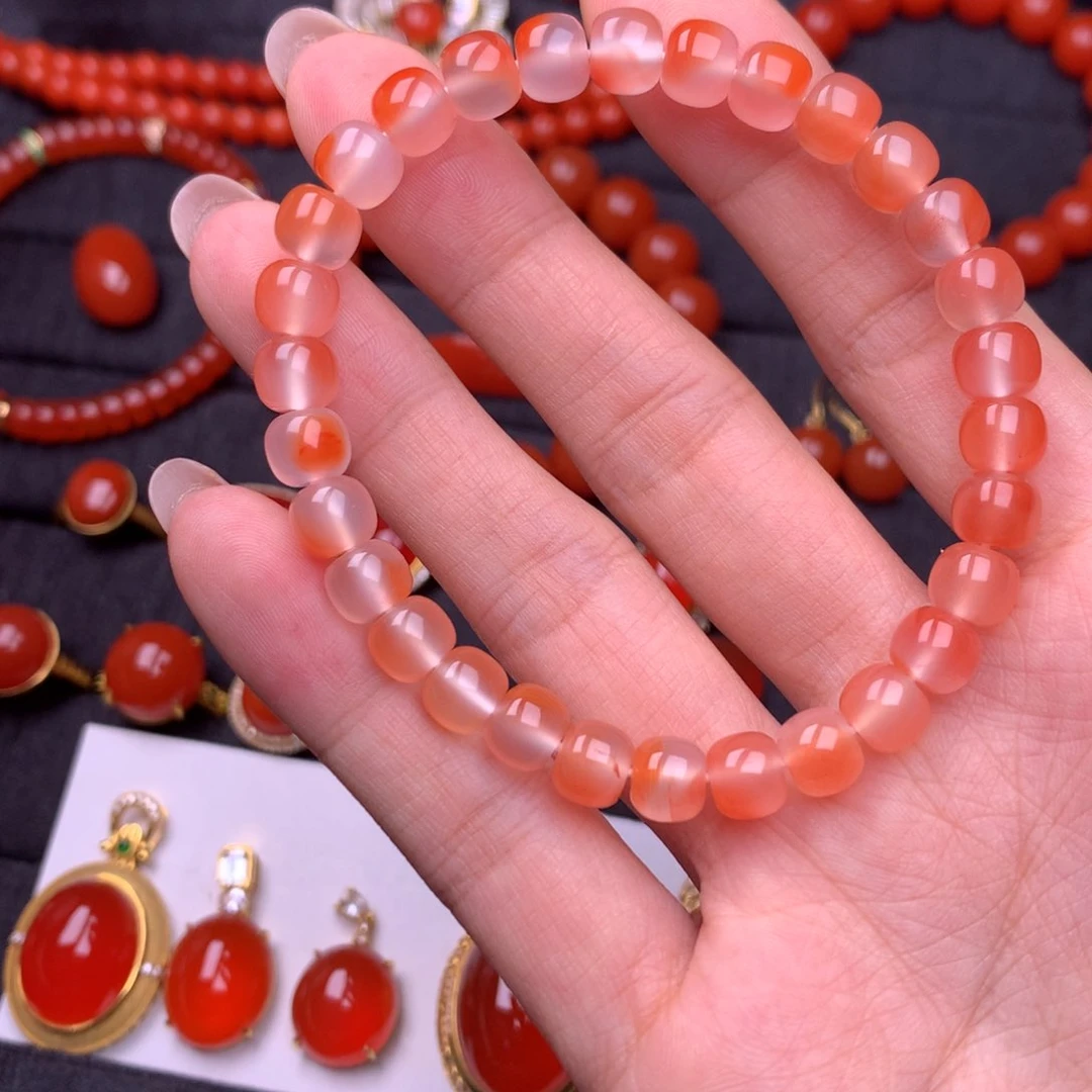 【闪购商品】未镶嵌手串南红玛瑙保山南红原矿冰飘手串