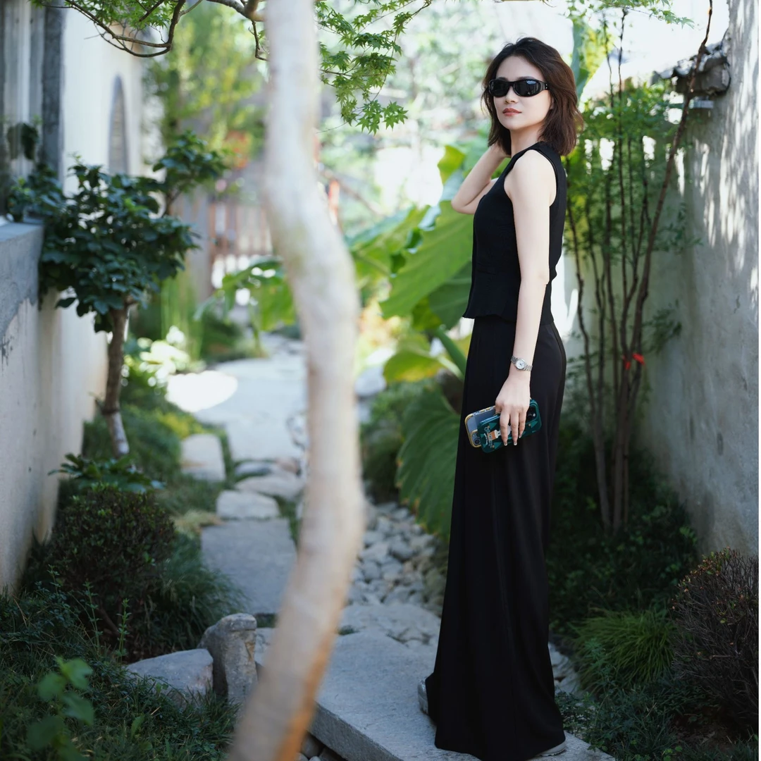 【芳芳老师专属】显瘦遮肉薄款高腰阔腿裤