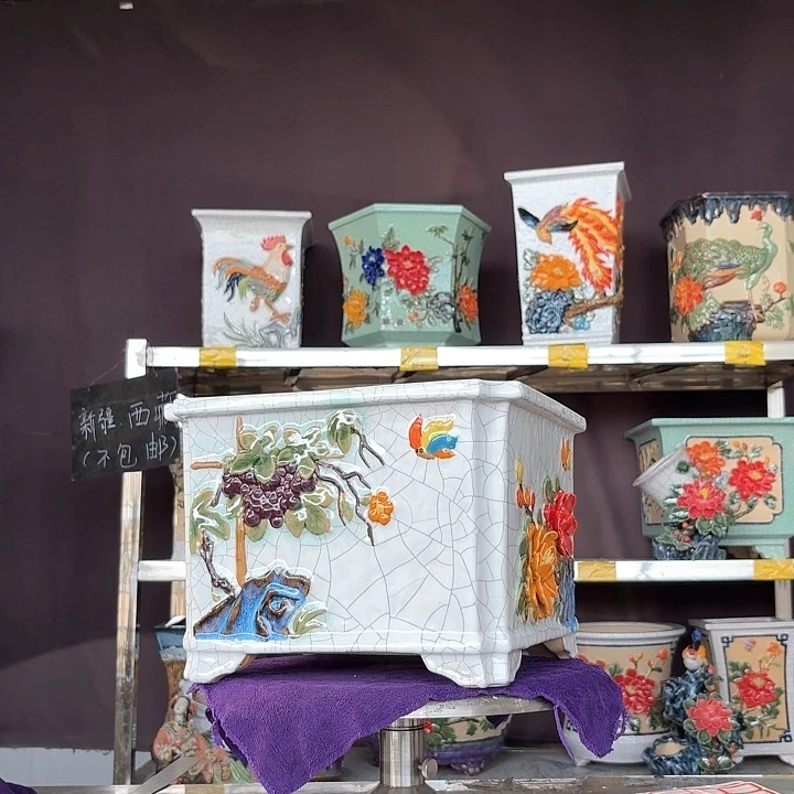 凤***天瑕疵石湾盆石湾盆