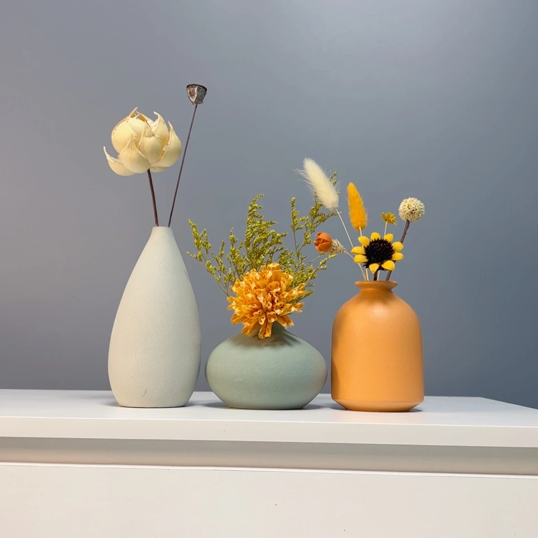 瓷片景德镇手作陶瓷花瓶摆件无孔