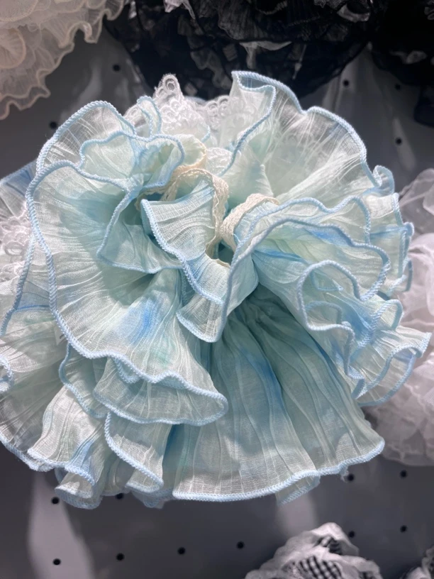 气质甜美头绳清新蓝色原创设计发圈发绳可爱复古/宫廷头饰