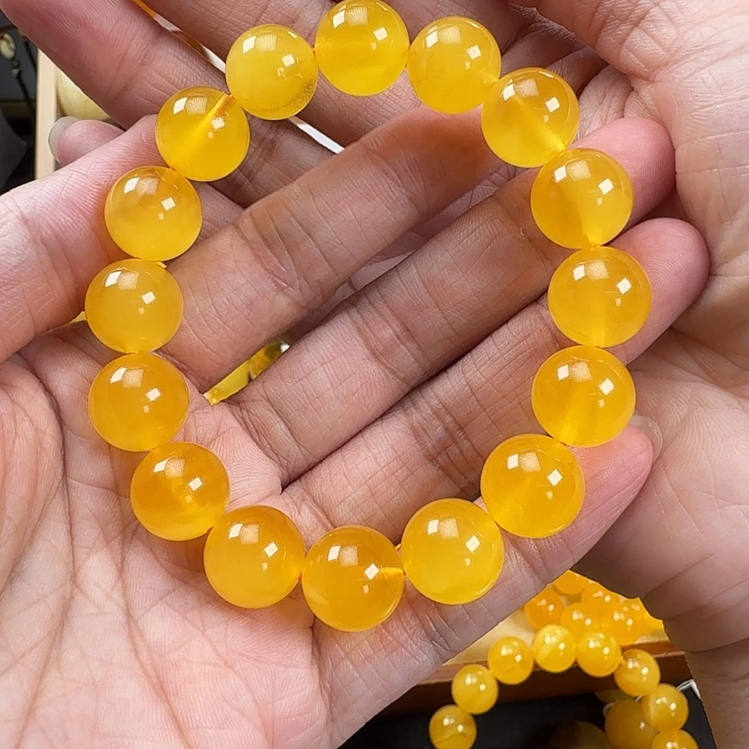 告***发未镶嵌蜜蜡手链18.4个