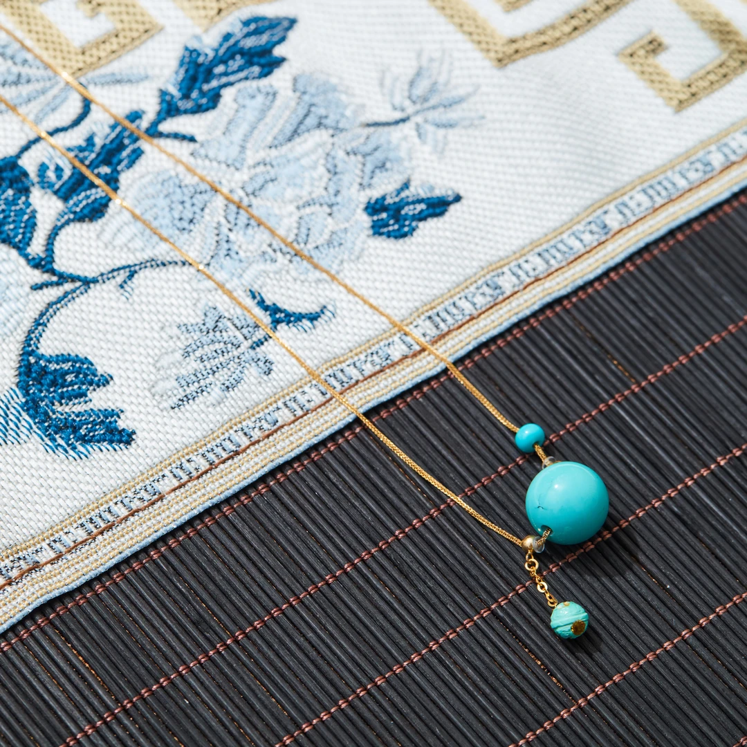 【云上雅岚】清源丨18K绿松圆珠吊坠多样性发一#XYGD308291-B