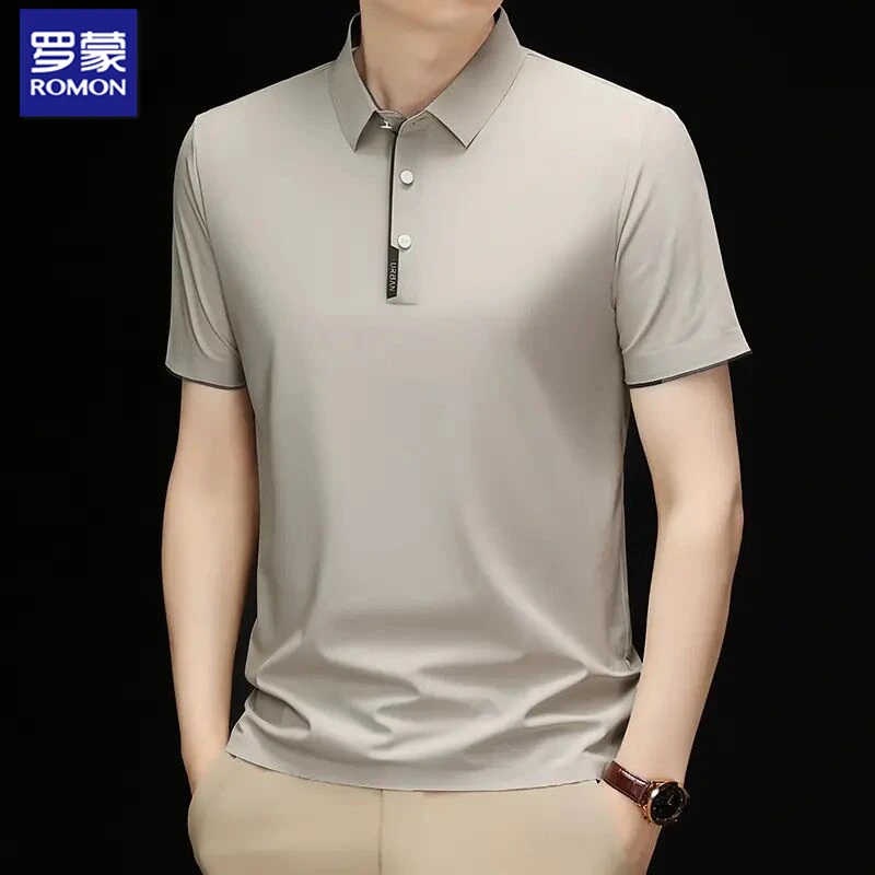 罗蒙夏季男士短袖百搭POLO衫休闲运动速干翻领罗蒙夏季短袖Polo