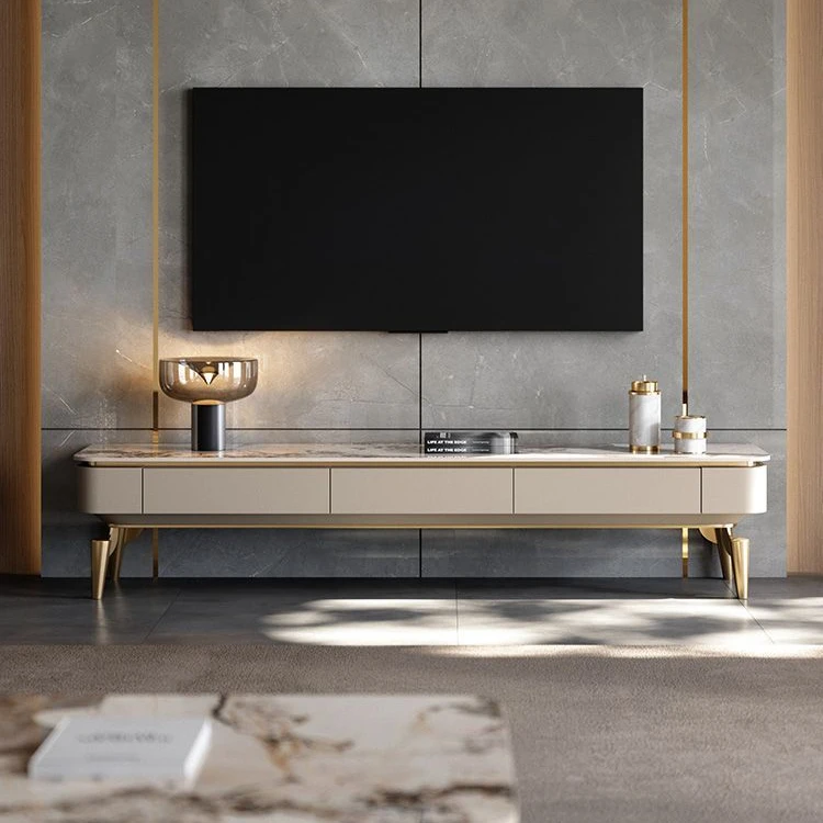 2025新款家用轻奢岩板电视柜茶几组合小户型客厅新款高端烤漆地柜