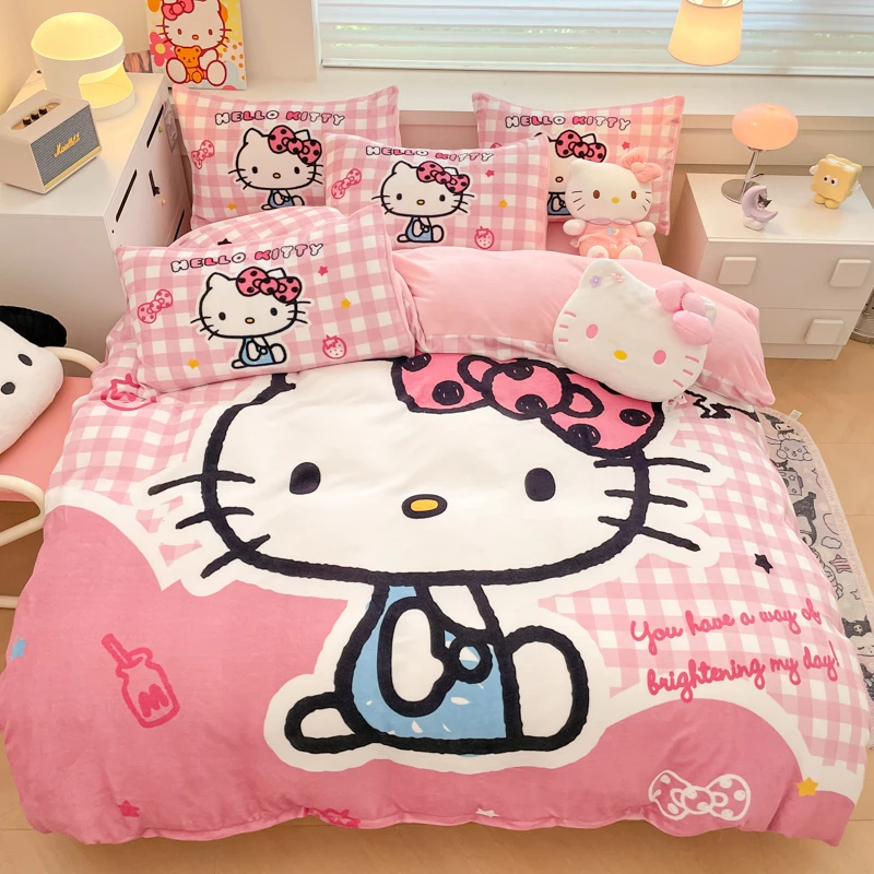 【编号001-200】牛奶绒被套床笠卡通加厚加绒家用学生床罩沙发罩