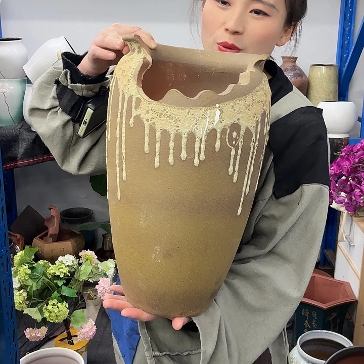 20×42 -粗陶花盆有孔-买买买