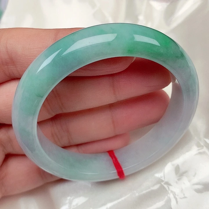 翡翠未镶嵌手镯56～57春彩手镯