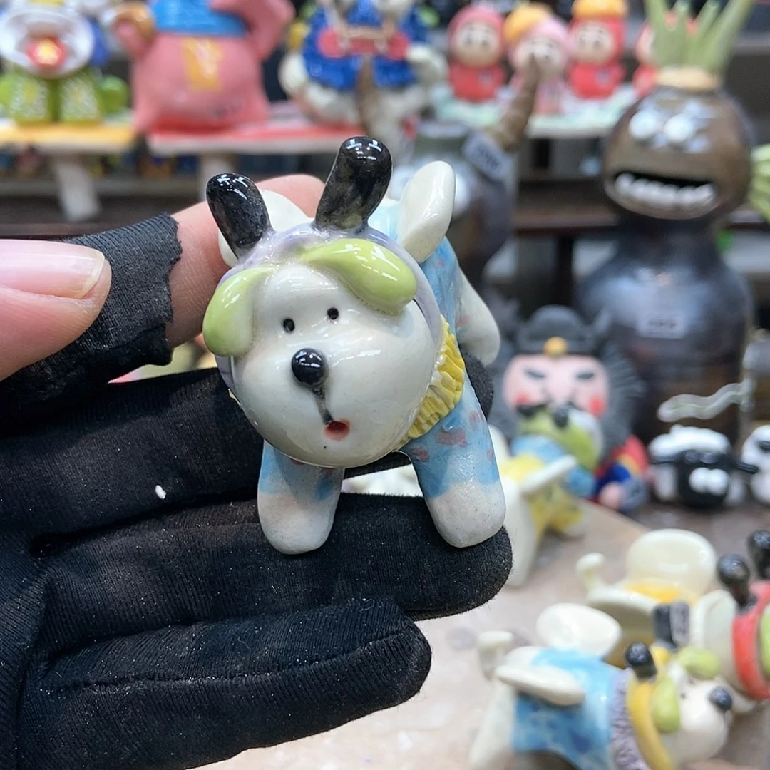 摆件直播间手工抽象陶瓷摆件212