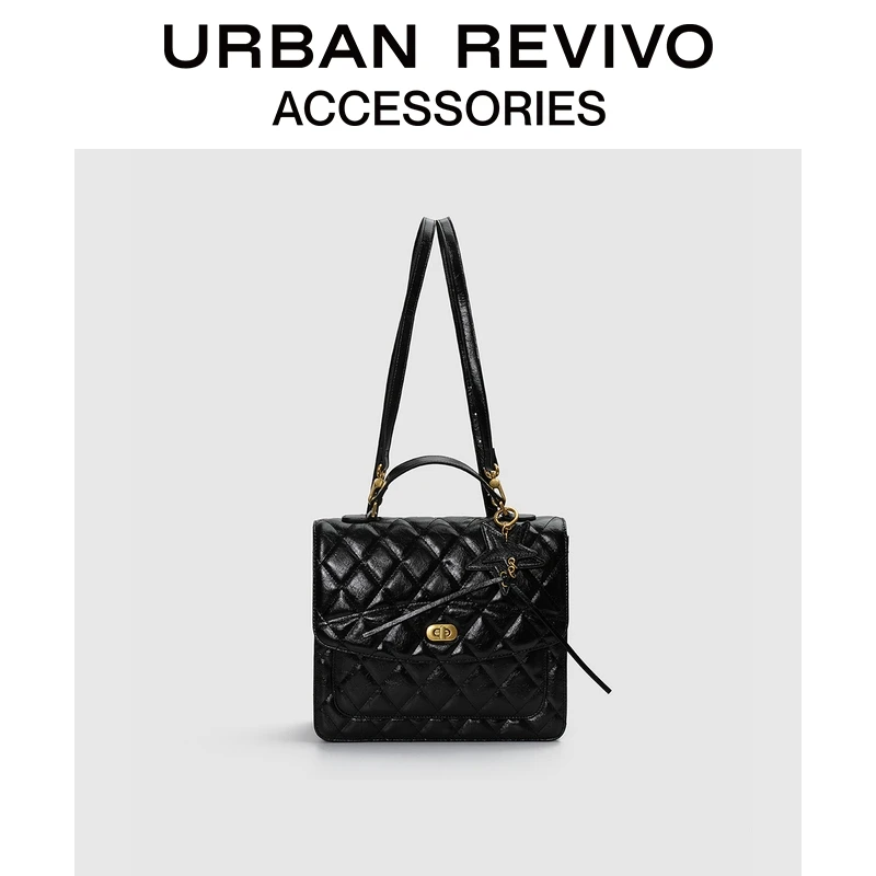 URBAN REVIVO【HOT】2025冬季新款女士小香菱格背包UAYB50196