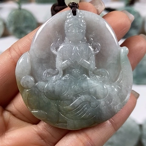 翡翠颈饰未镶嵌普贤菩萨福利