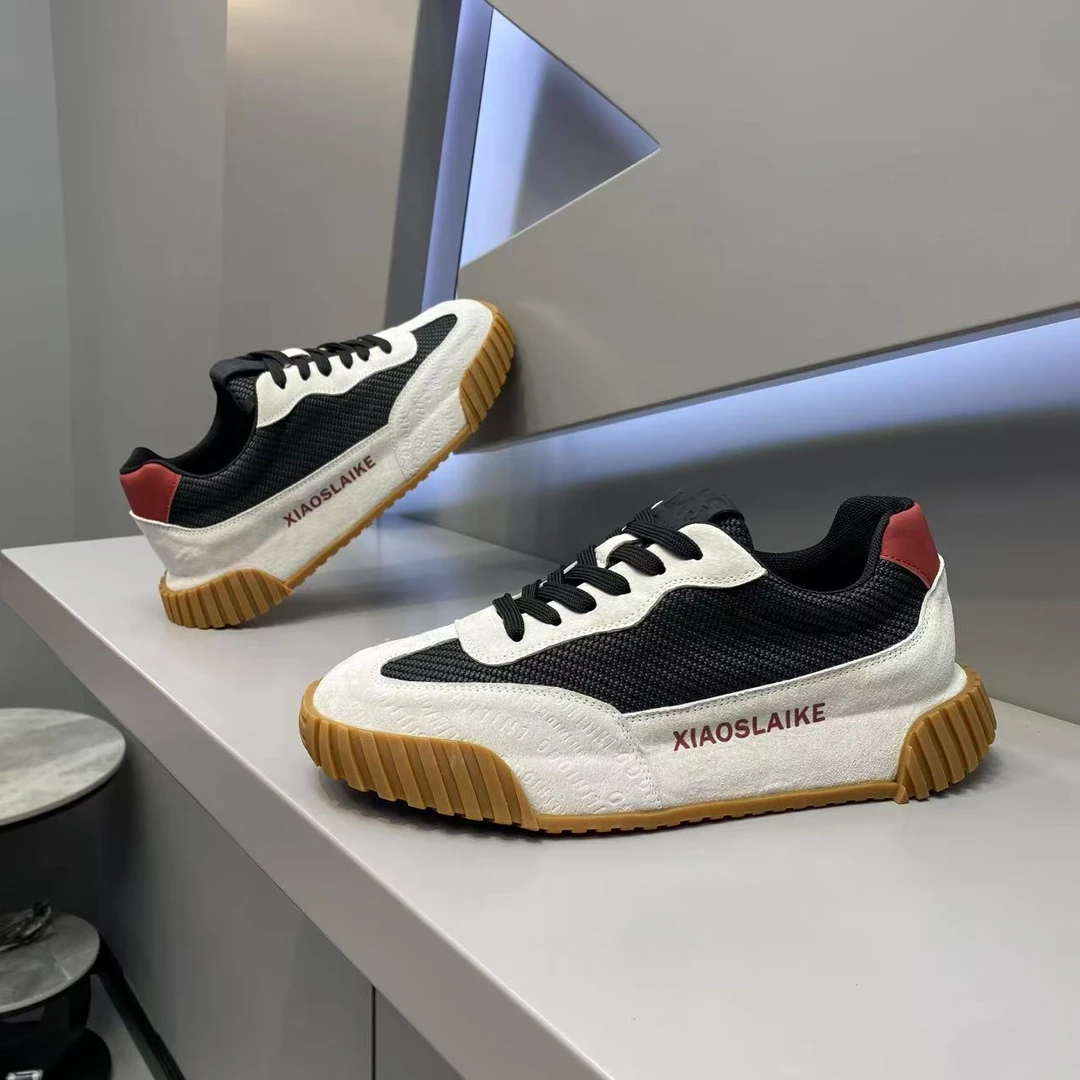 【皮鞋码】早秋新款皮网拼接百搭潮流男士时尚休闲潮鞋舒适洋气款xs