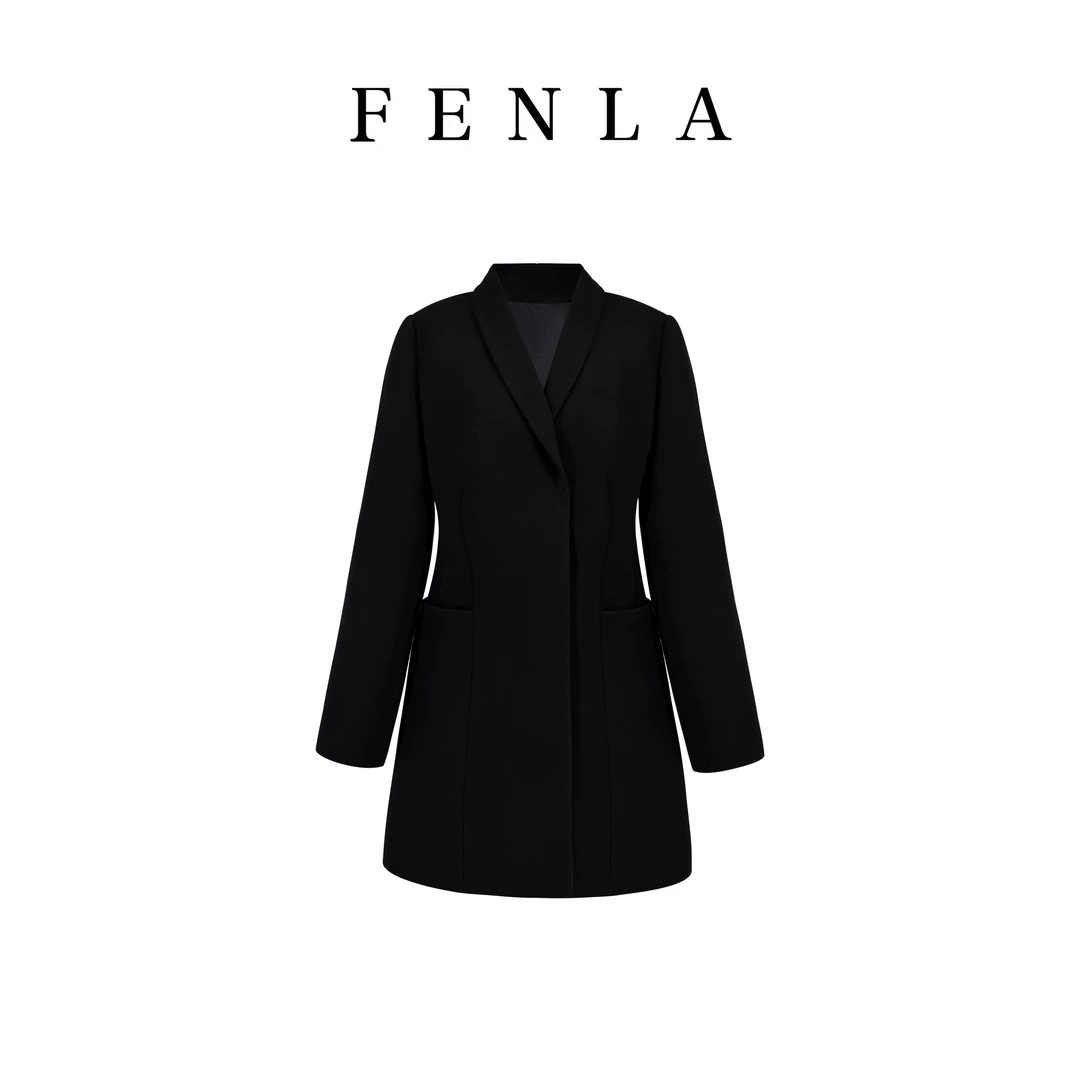 【惠姐私服】赫本风呢子立领收腰沙漏设计感西装毛呢外套  85318