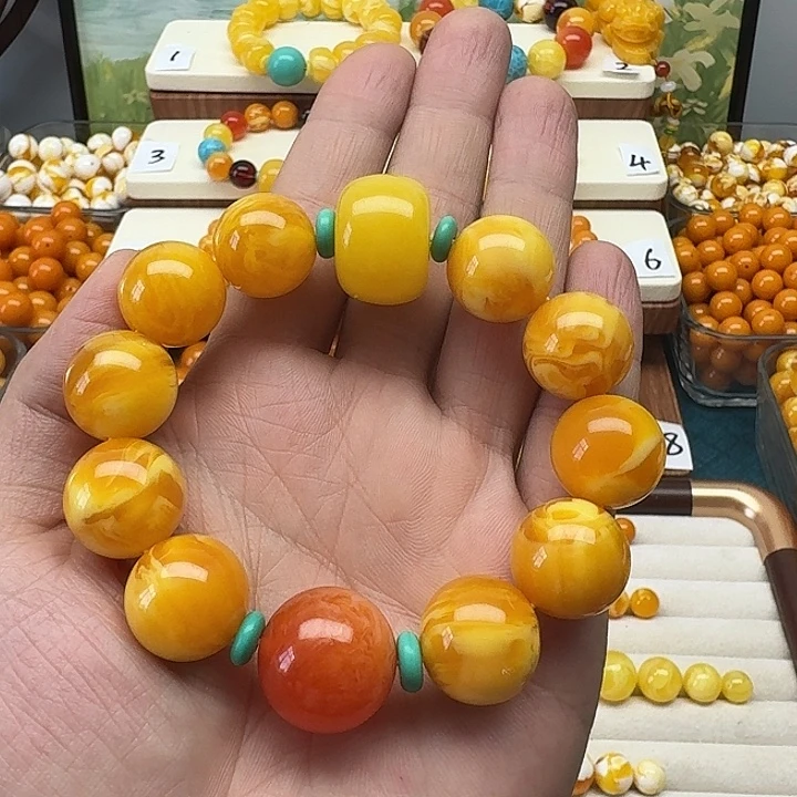 踏***浪非金属精品老蜡色素串搭配一条