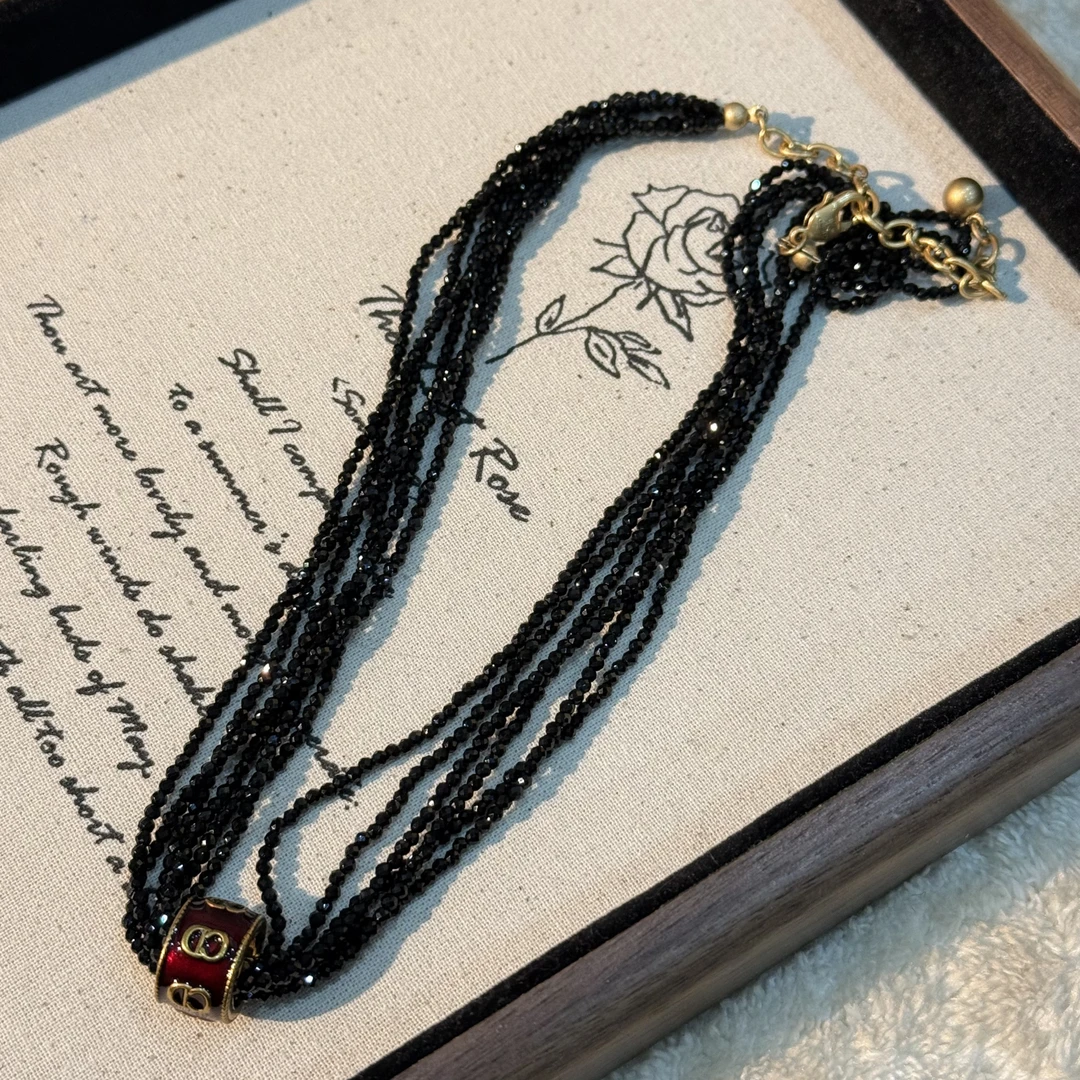 铜合金仿水晶项链 HRY0-铜合金简约CD转运珠项链HRY0-1021