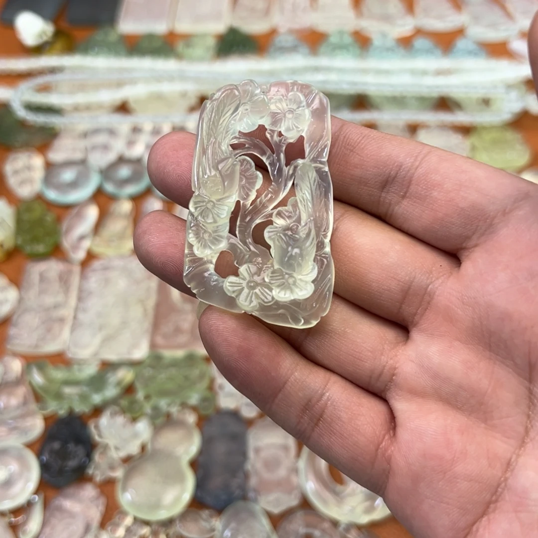 蛇纹石玉银S925镶嵌多样性随机发一