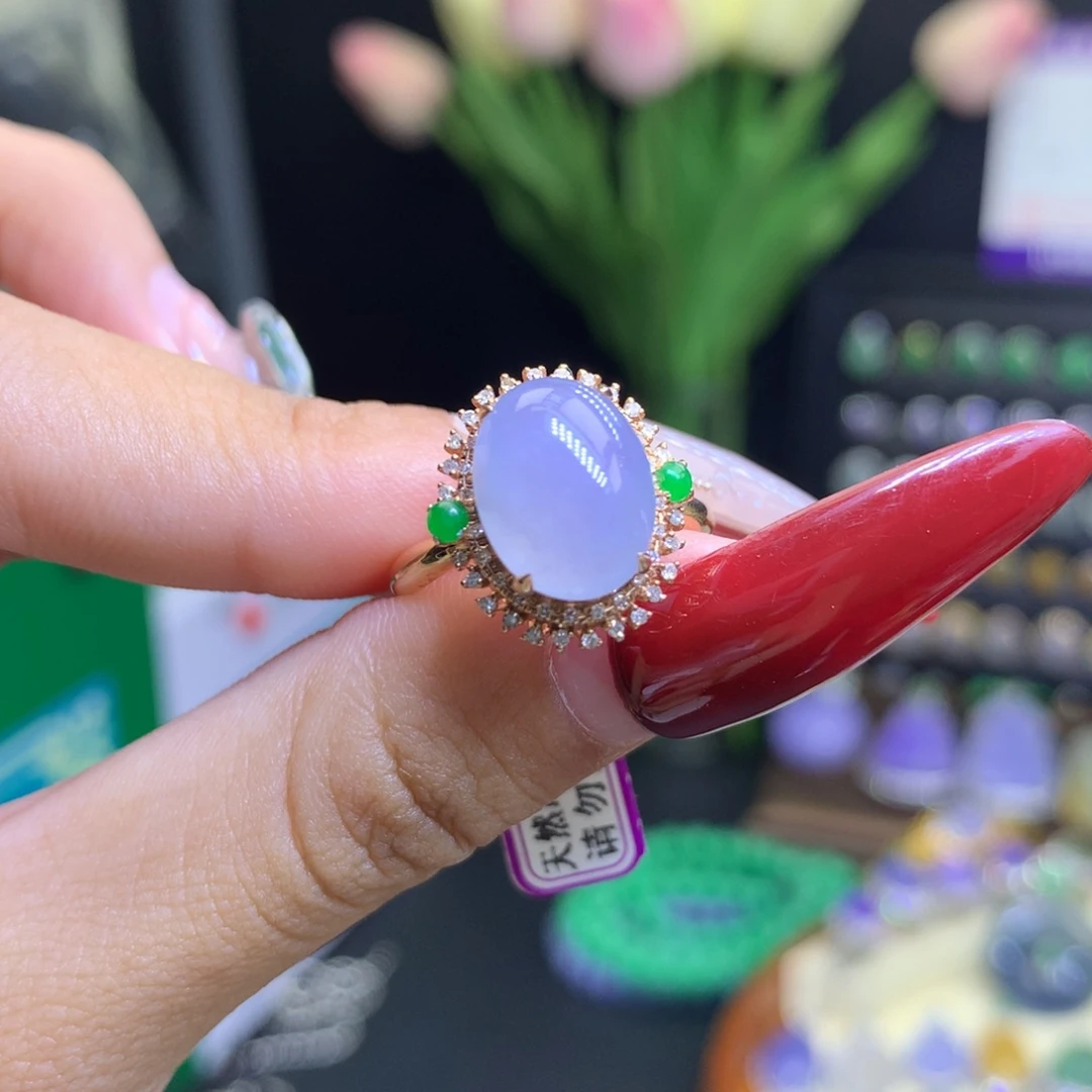 翡翠颈饰18K金镶嵌雪*天然