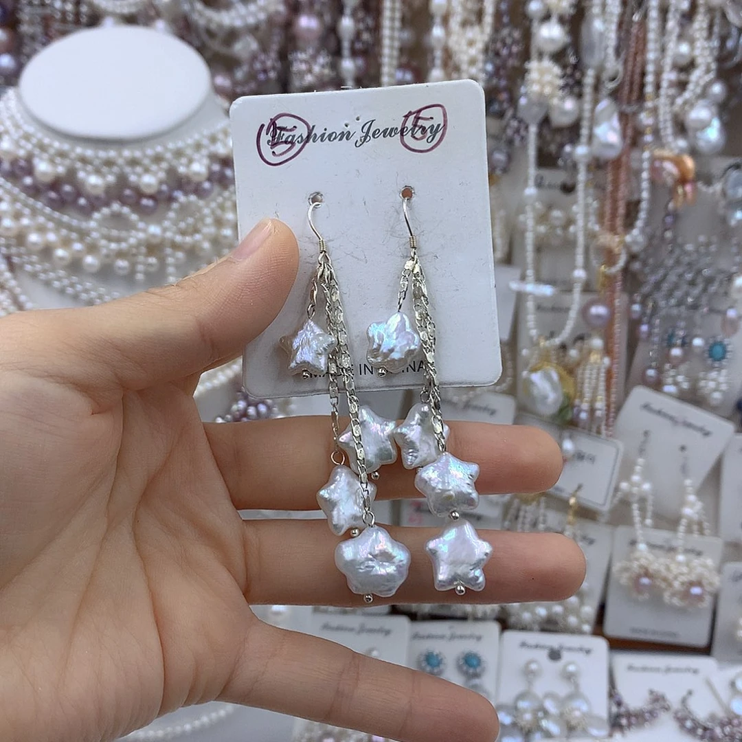 淡水珍珠银S925镶嵌项链耳饰