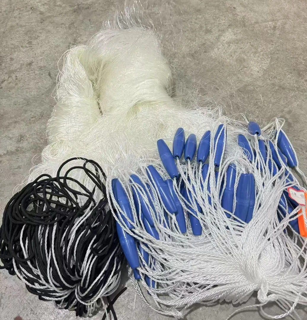 尼龙网加粗浮网漂网穿孔浮漂绳包坠捕鱼渔网大马力渔网