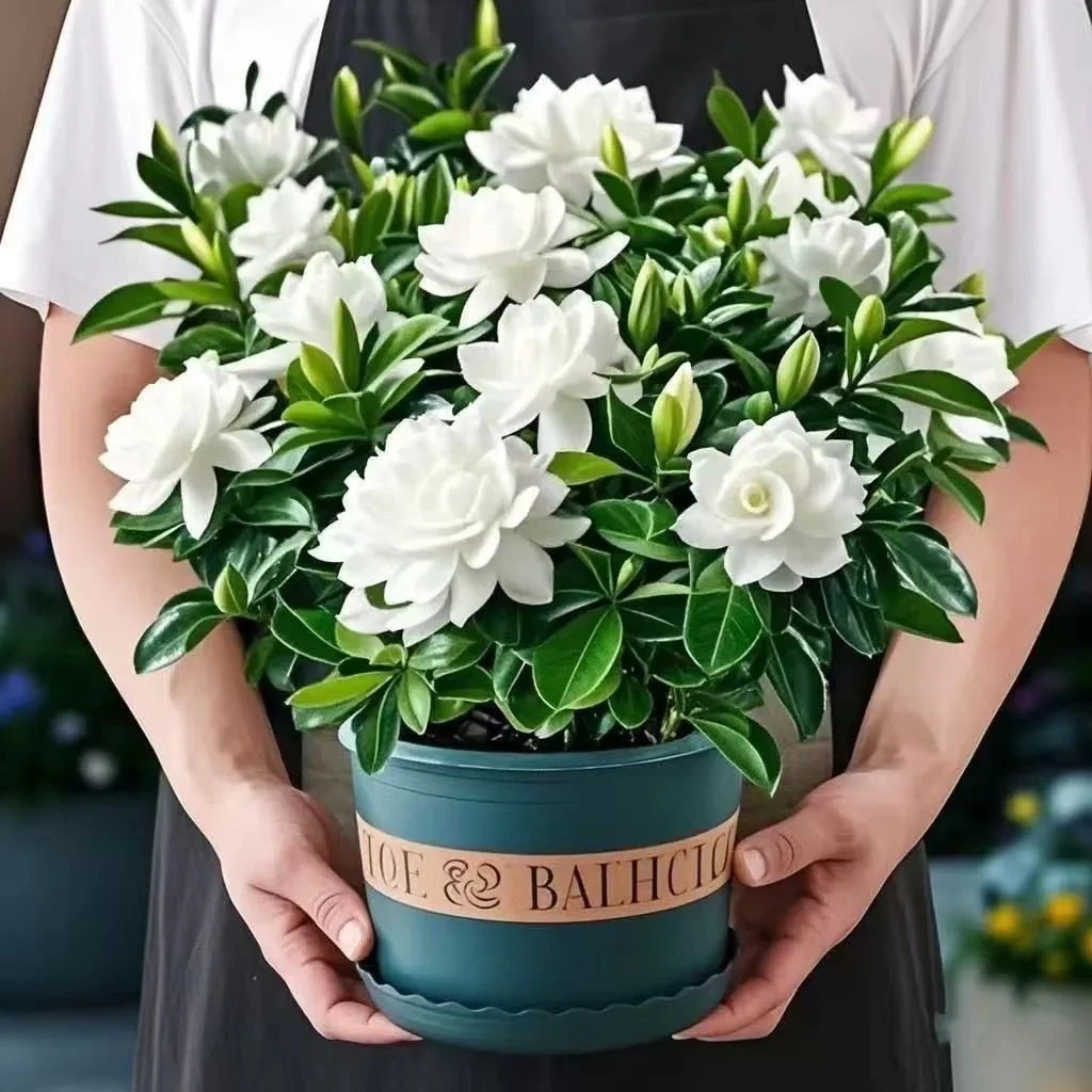 （新疆包邮）栀子花+花盆绿植家里可以养