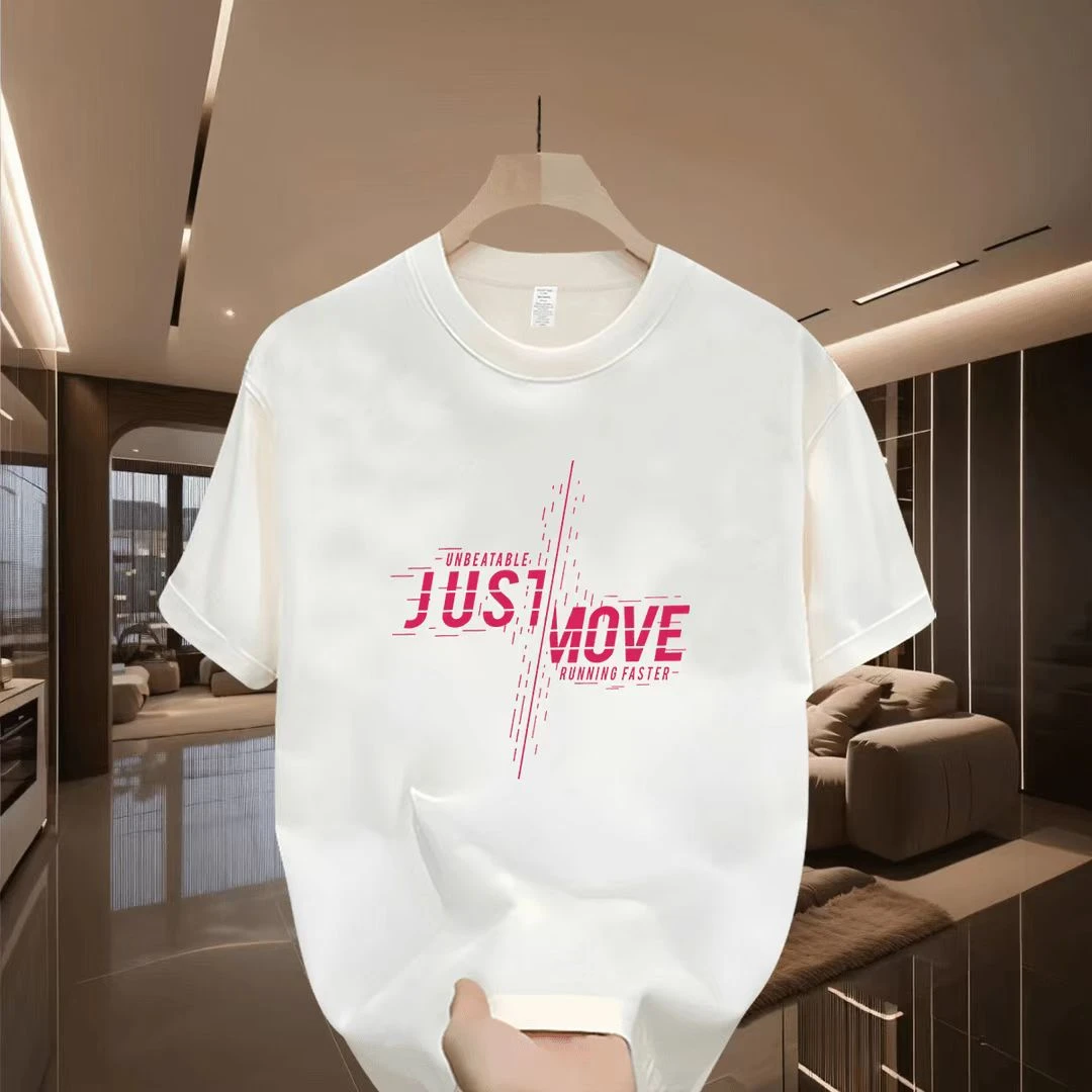 雅鹿夏季男士纯棉短袖t恤男女同款圆领潮流韩版宽松百搭印花半袖