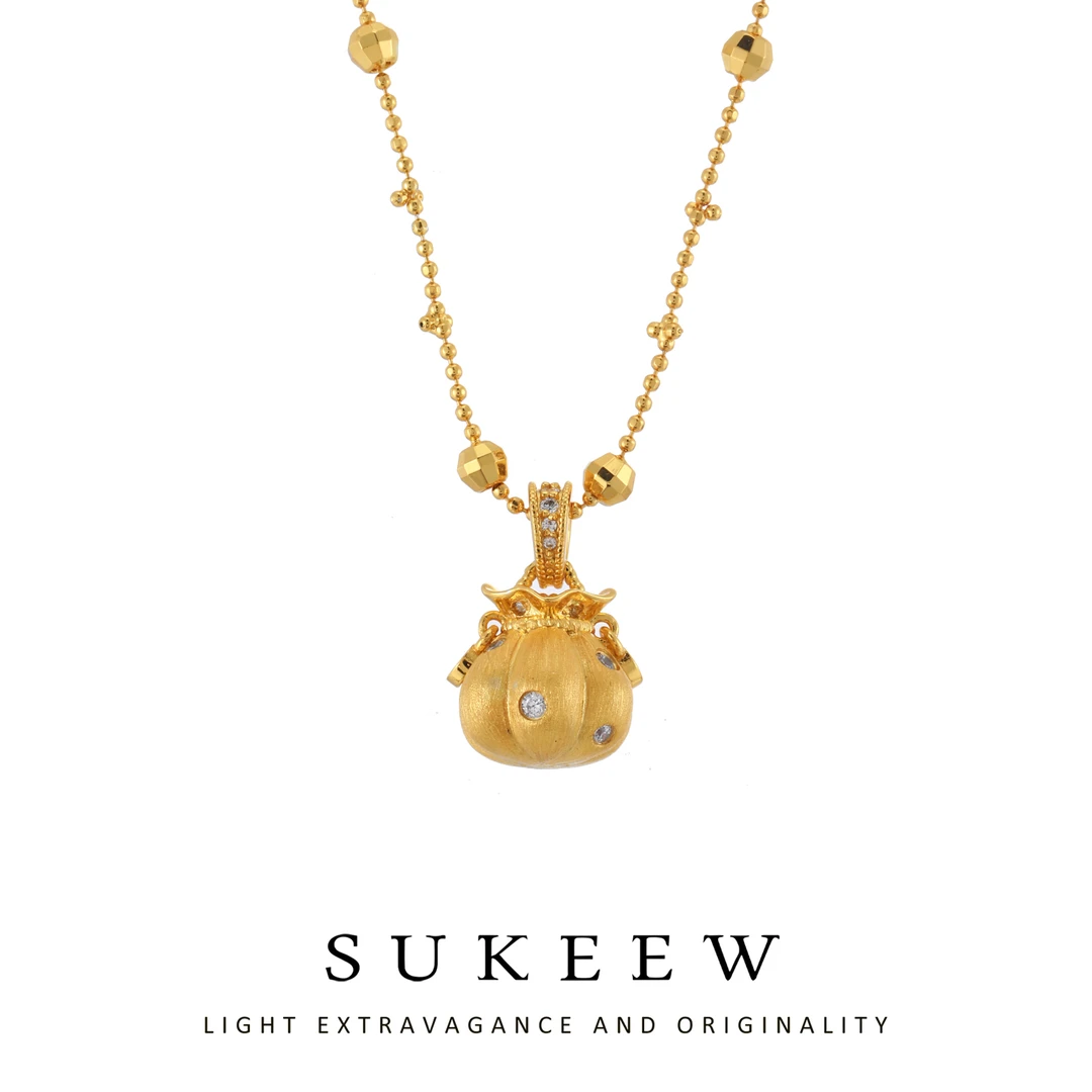 SUKEEW/酥可  【流光锦囊】新中式拉丝小福袋项链226206