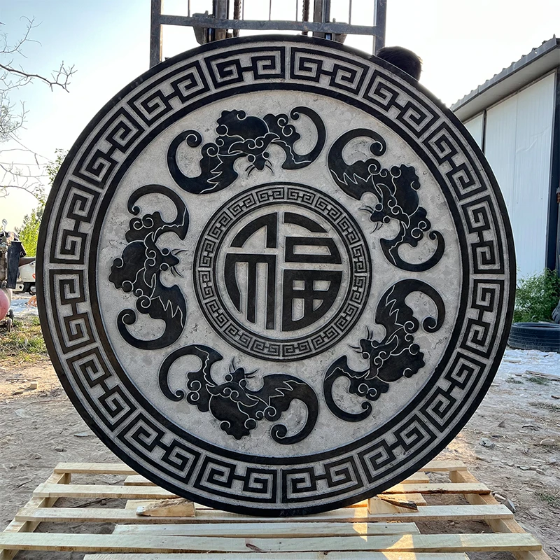 石雕浮雕青石地雕中式庭院装饰镂空窗花福字影壁壁画厂家直销定制