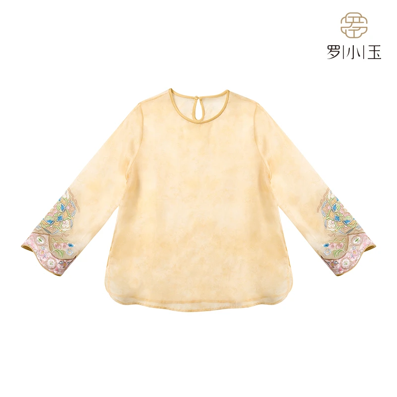 罗小玉【吉光凤羽】新中式重工刺绣真丝上衣S5071511