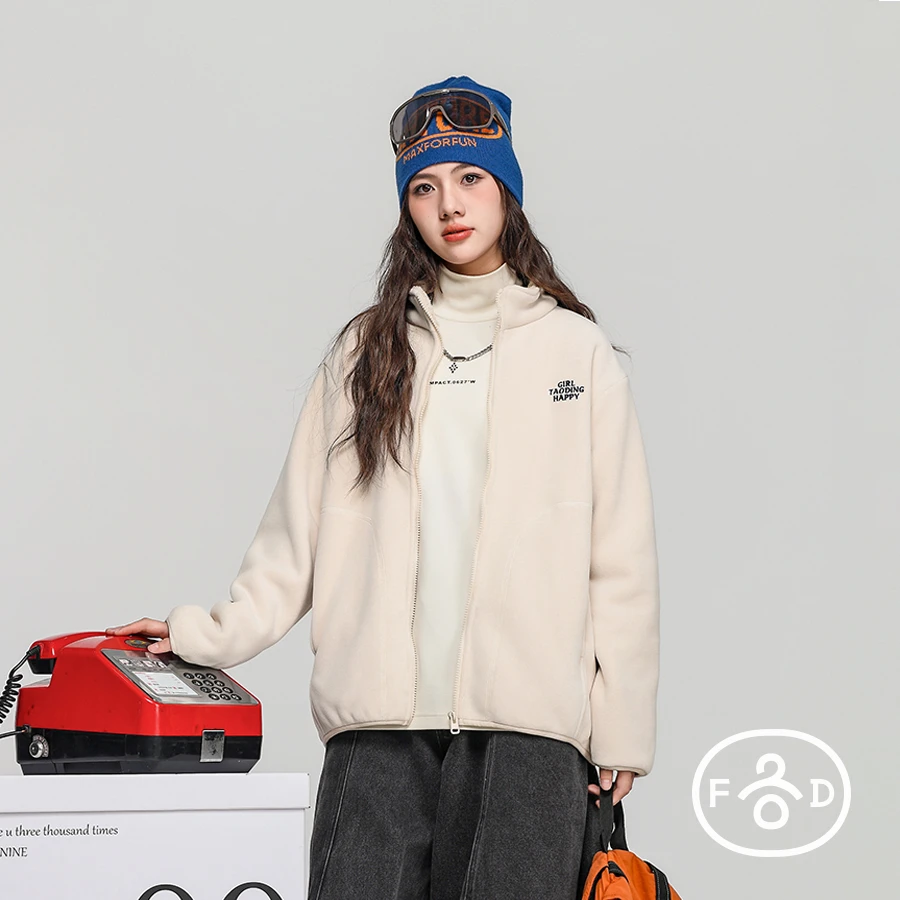 【长绒摇粒绒内搭】女大童奥粒绒外套立领保暖宽松校服神器B25129