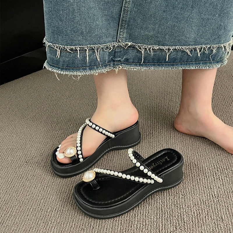 配裙子凉鞋鞋子厚底女款时尚凉鞋外穿上班鞋子精致洋气外出拖鞋女