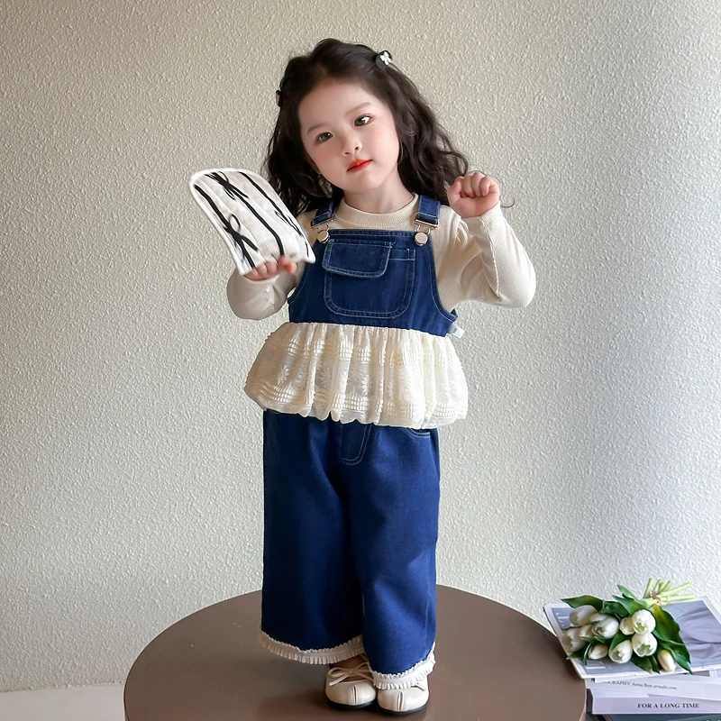 女童甜美风套装2025新款儿童春秋装韩版洋气女宝宝春季牛仔三件套