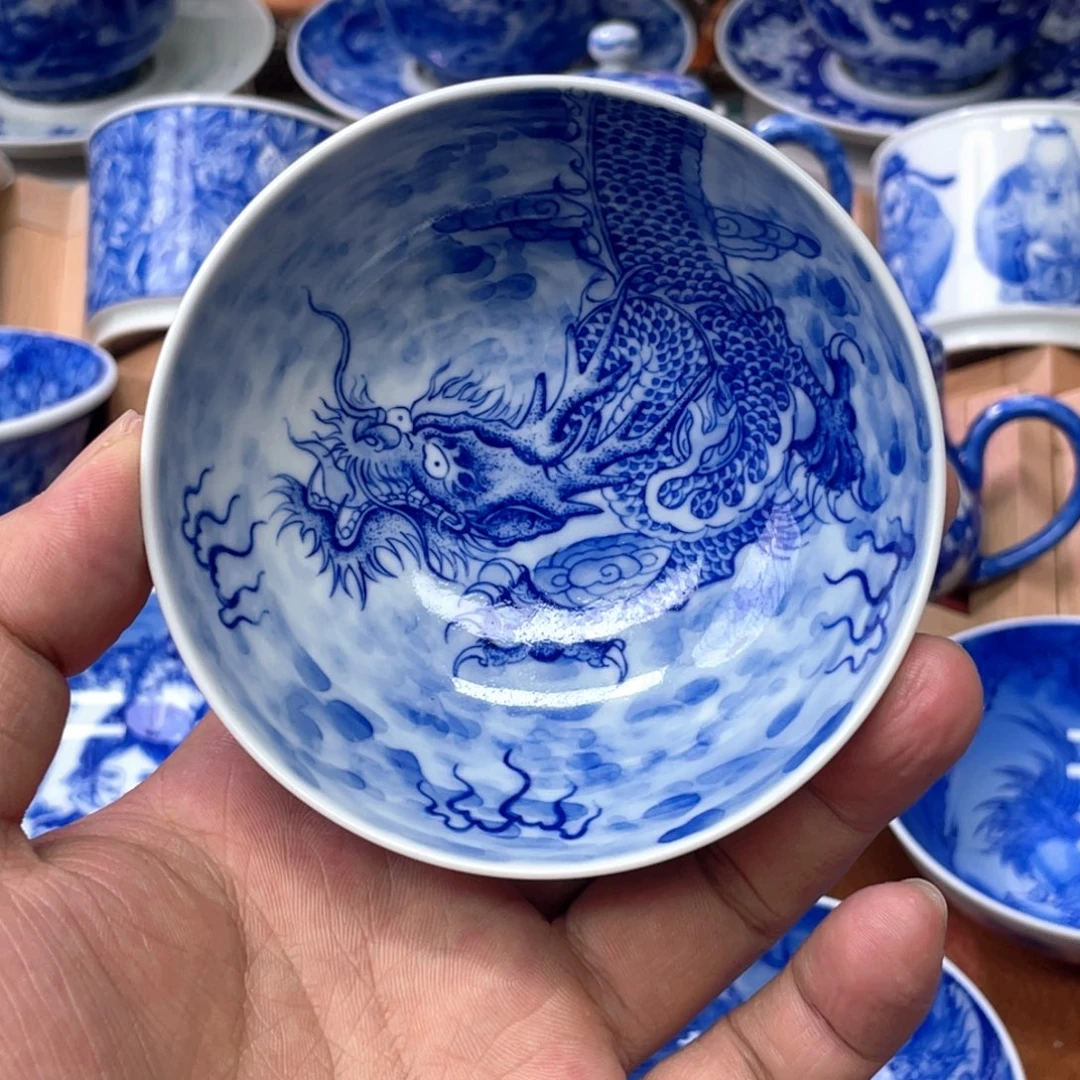 陶月楼  满绘穿云龙 普洱杯
