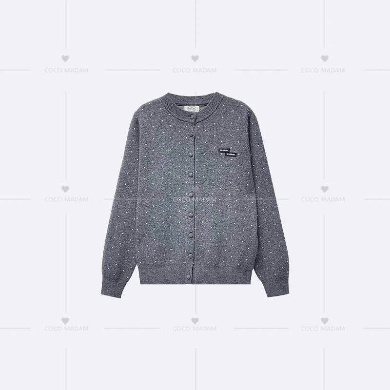 NIUNIU · Niu-494 100山羊绒时尚百搭圆领开衫毛衣