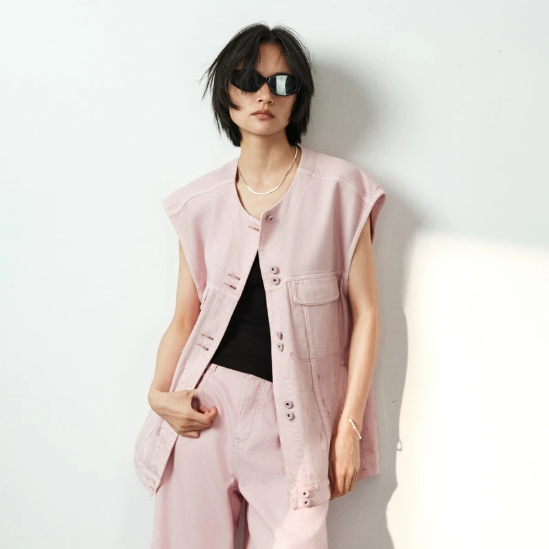 U/TI 牛仔复古宽松时尚休闲百搭显瘦减龄牛仔马夹