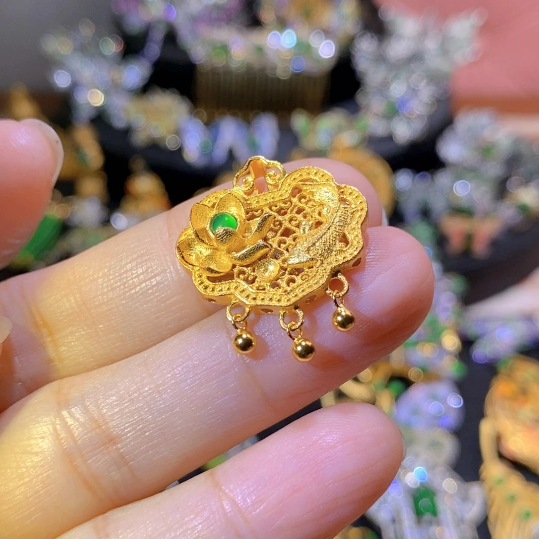 吊坠(不含链)银S925镶嵌翡翠