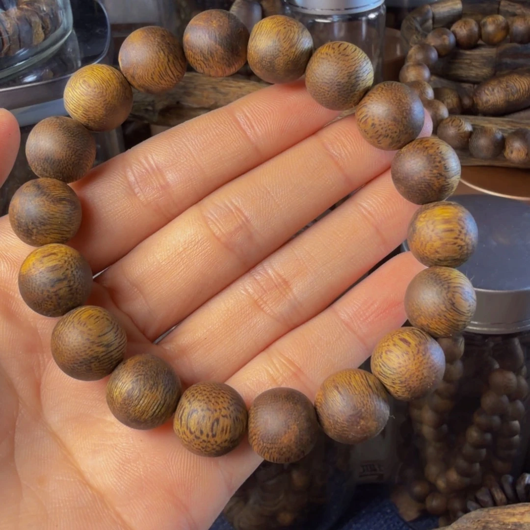 天***野沉香碎屑沉香1:2圆珠14g