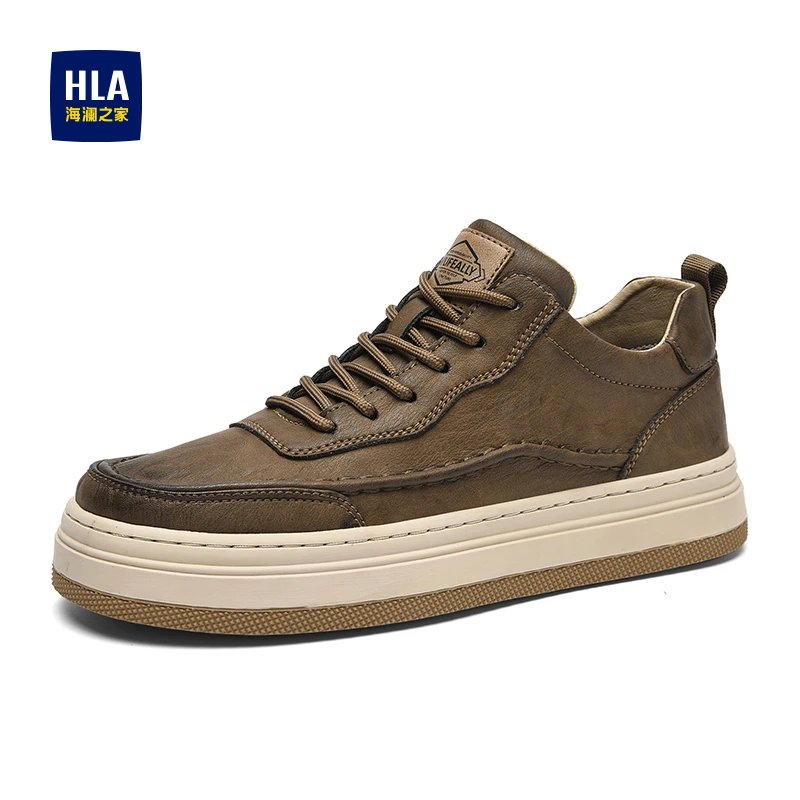 HLA/海澜之家海澜之家低帮鞋男款2025秋冬新款时尚休闲板鞋增高