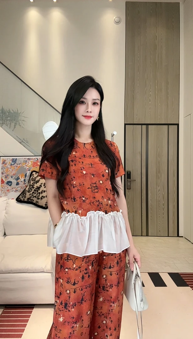 YUMEI丨芃丨法式可甜可咸花边拼接别致气质显瘦小众设计套装夏季