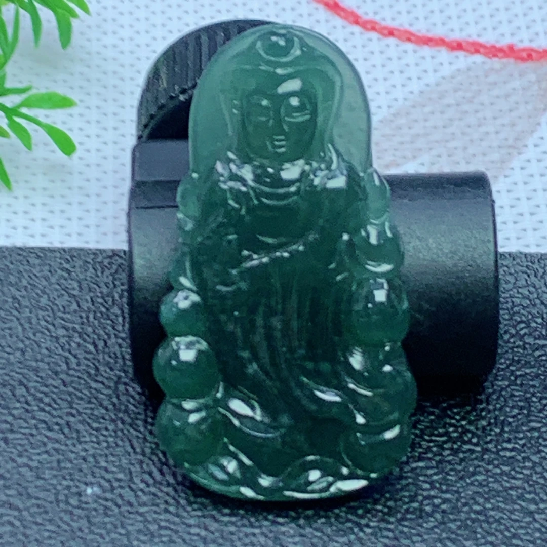 天然A货翡翠 蓝水观音吊坠