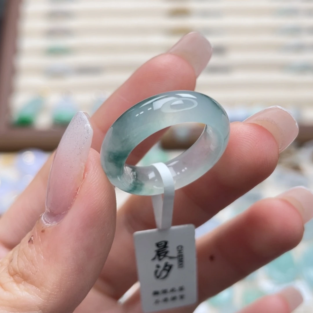 翡翠未镶嵌戒圈a20港圈12冰胶底冰飘花