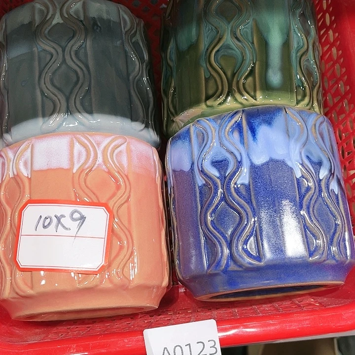 瓷片花盆多肉植物艺术品