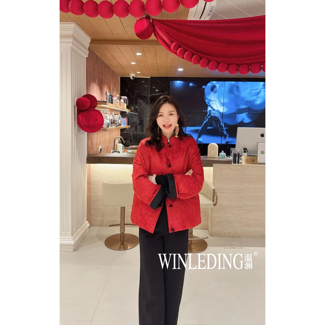 【温澜服饰】中式提花鹅绒服60319