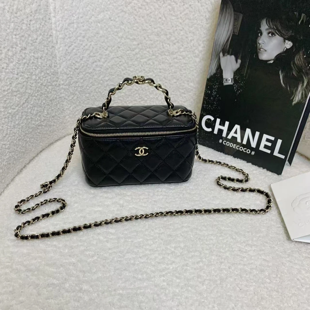 99新 Chanel/香奈儿 壹臻/23K 黑金双C手柄长盒子/93023144