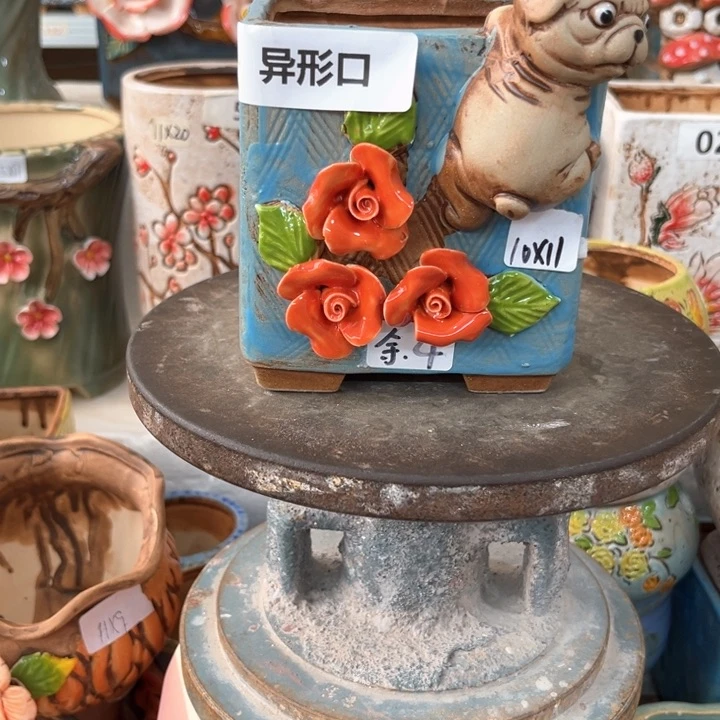 紫砂花盆粗陶材质多肉花盆
