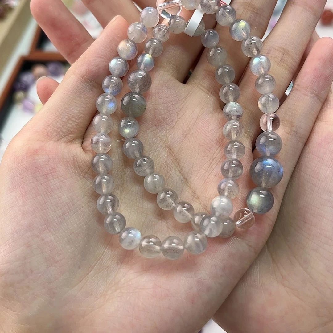 手链水晶未镶嵌灰月光双圈